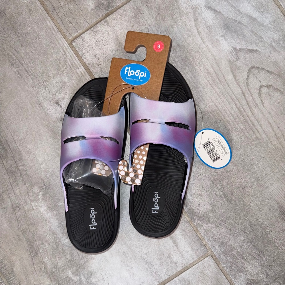 Floopi Women's Slides Sandals Size 9 W Purple Comfort Slip On Casual